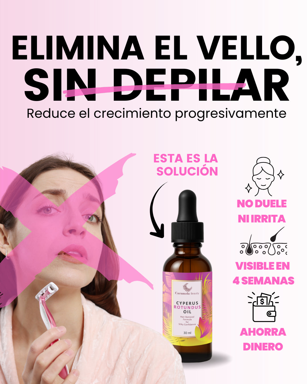 Serum natural 🌿 Reduce el crecimiento del vello corporal ¡YA NO TENDRÁS QUE DEPILARTE!✨