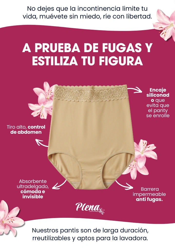 Pack x3 Pantis Absorbentes para Incontinencia Tiro Alto